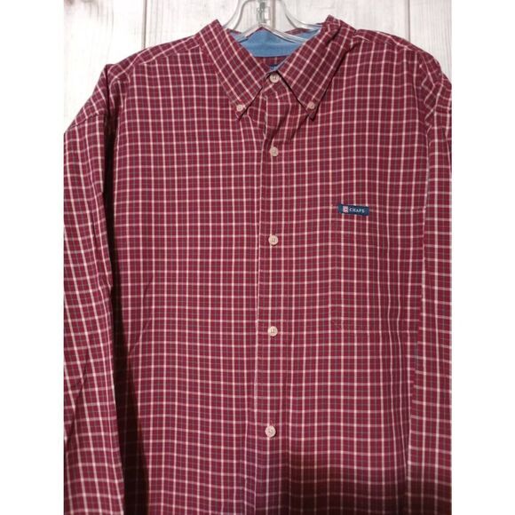 Chaps Shirt Men's 2xl Tall Red Button Front Long Sleeve - Picture 3 of 8